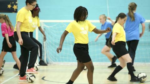 Children taking part in National School Sport Week in 2017