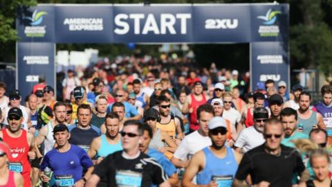 Runners at the Brighton Marathon