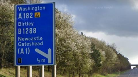 Road sign on the A194