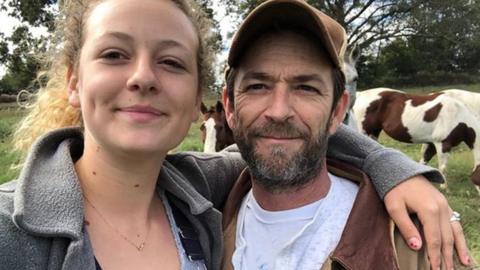 Left to right: Sophie Perry and her late father, Luke Perry