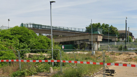 The footbridge between Marholm Road and Wedgwood Way, Peterborough