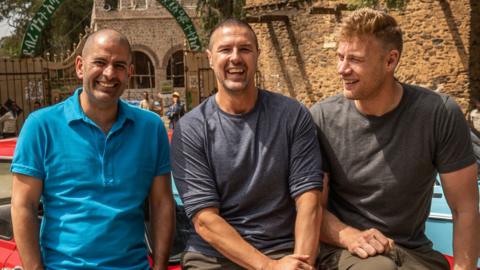 Chris Harris, Paddy McGuinness and Freddie Flintoff