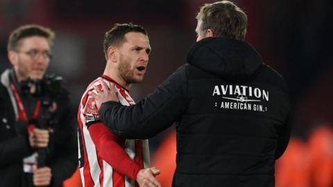 Billy Sharp with Wrexham manager Phil Parkinson