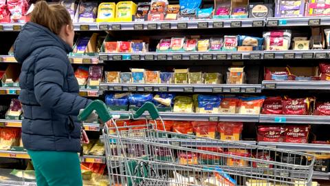 A shopper in a London supermarket
