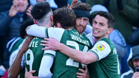 Plymouth Argyle celebrate a goal