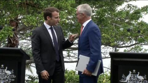 French President Macron and Australian PM Turnbull