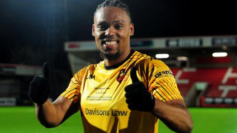 Alvechurch celebrate their FA Cup win over Cheltenham