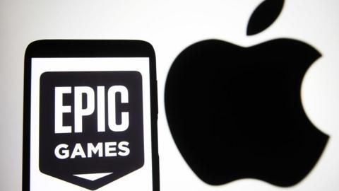 Apple and Epic Game logos