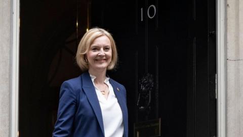 Liz Truss outside No 10