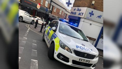 Police at the scene in Brace Street