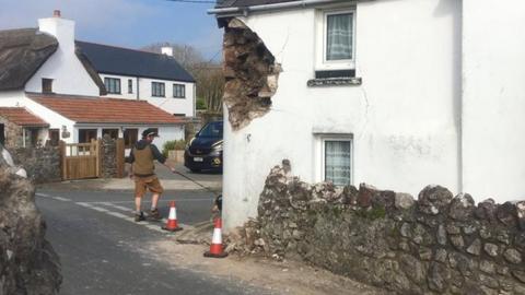 The damage to the property in Port Eynon