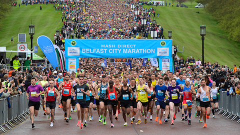 The Belfast City Marathon started from the Stormont Estate on Sunday morning