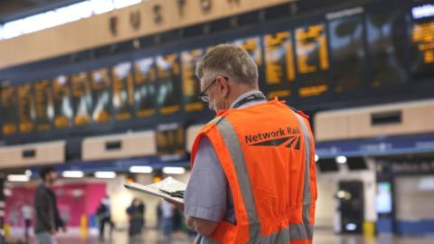 Network Rail employee at Euston Station