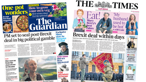 The Guardian and The Times front pages