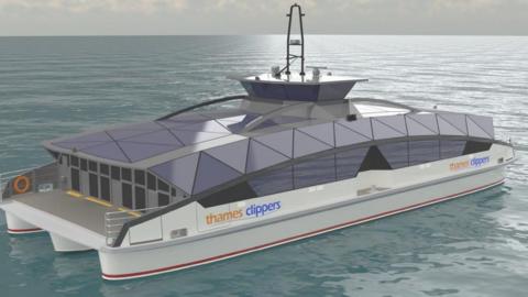 File image showing an artist's impression of the new electric ferry service