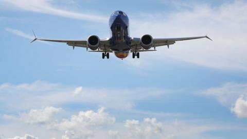 A Southwest Boeing 737 Max 8 enroute from Tampa prepares to land at Fort Lauderdale-Hollywood International Airport on March 11, 2019 in Fort Lauderdale, Florida.