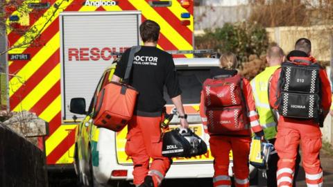 Emergency service at the Sunshine Trail cycle track