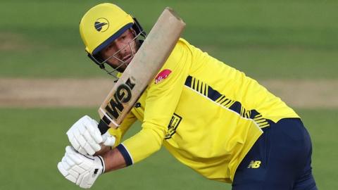 James Vince of Hampshire Hawks batting.