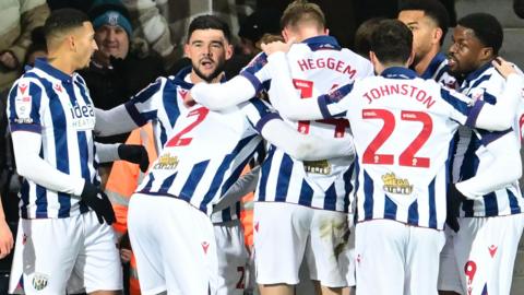 Alex Mowatt celebrates his first Albion home goal of the season at The Hawthorns