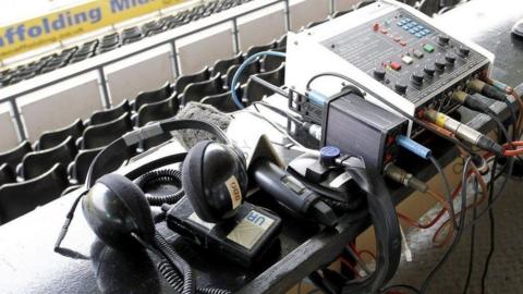 Radio equipment at a stadium