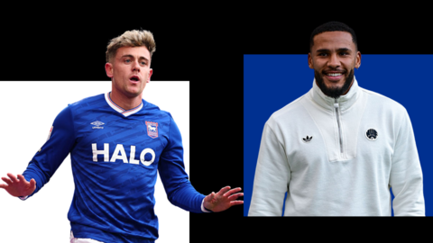 Ipswich Town's Sammie Szmodics and Newcastle United captain Jamaal Lascelles