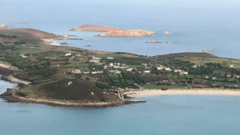 View of Isles of Scilly from the sky