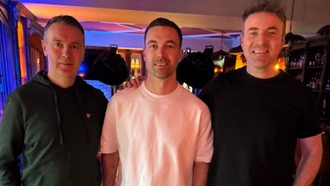 Aidan Forker with Thomas Niblock and Oisin McConville