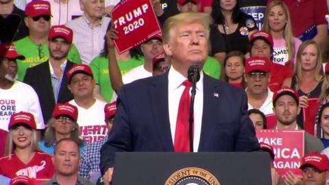 US President Donald Trump launches his re-election campaign in Florida, 18 June 2019