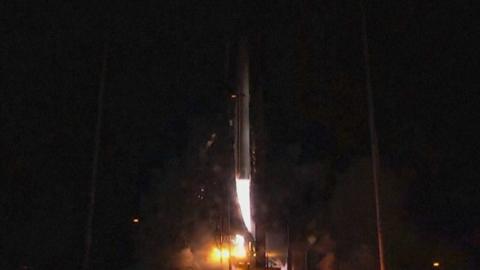 Terran 1 rocket takes off from launch pad