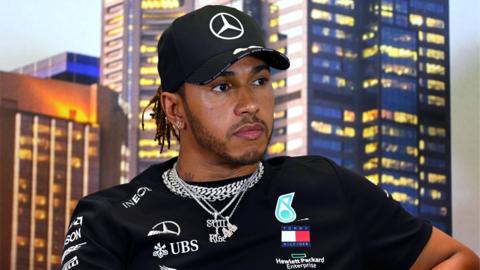 F1 world champion Lewis Hamilton at a news conference