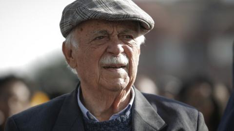 Nelson Mandela's lawyer and friend George Bizos is pictured in Johannesburg in 2018