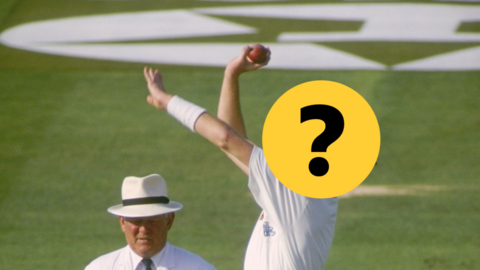 An Ashes cricketer with his face covered by a question mark