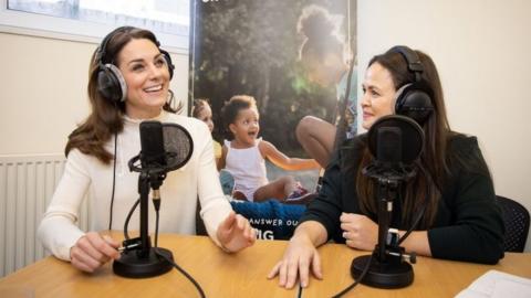 Duchess of Cambridge (l) and Giovabba Fletcher