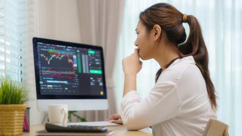 Woman in front of computer