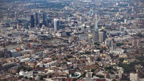 View of London from above