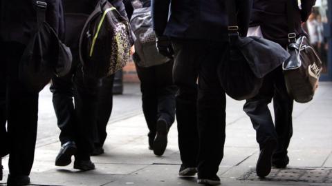 Children walking to school