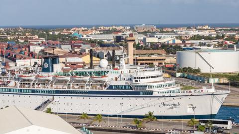 Freewinds docked in the port of Aruba in 2014