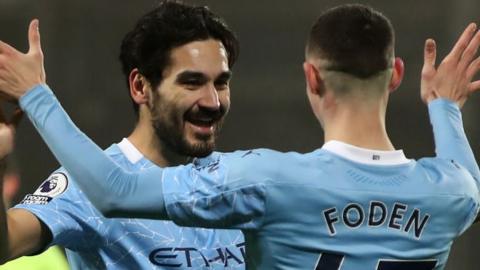 Ilkay Gundogan and Phil Foden