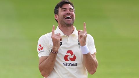 England's James Anderson celebrates