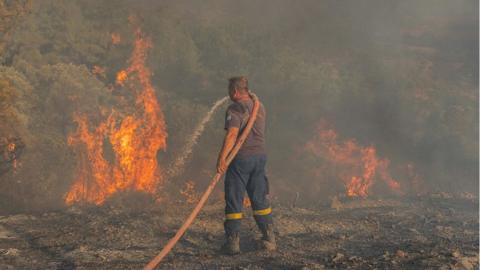 Firefighter in Rhodes