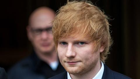 Sheeran exiting court