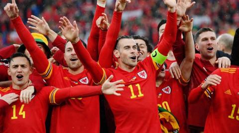 Wales players celebrate