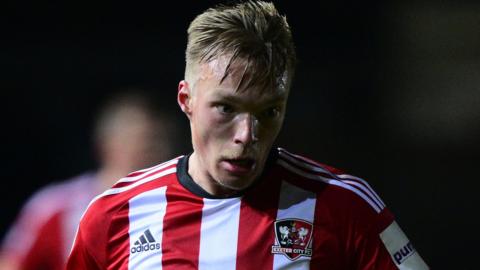 Ilmari Niskanen in action for Exeter City