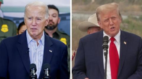 Composite image of Joe Biden and Donald Trump