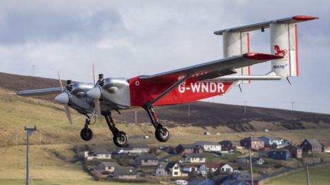 A Royal Mail drone in action on Shetland
