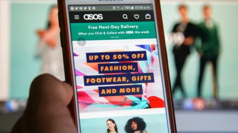 ASOS on a mobile phone