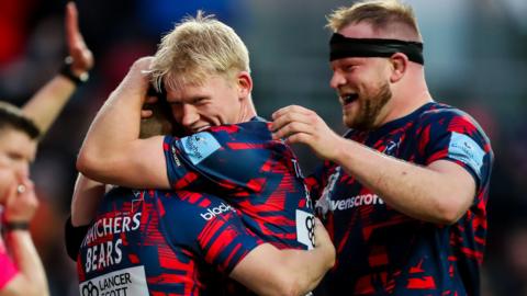 Bristol celebrate a try