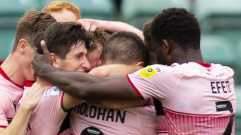 Grimsby players celebrate