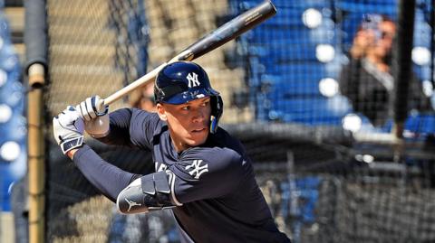 Aaron Judge at batting practice 