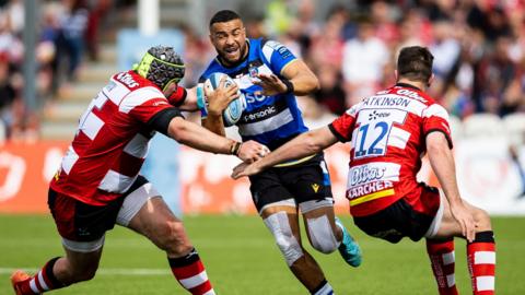 Jonathan Joseph with the ball for Bath against Gloucester in April 2021